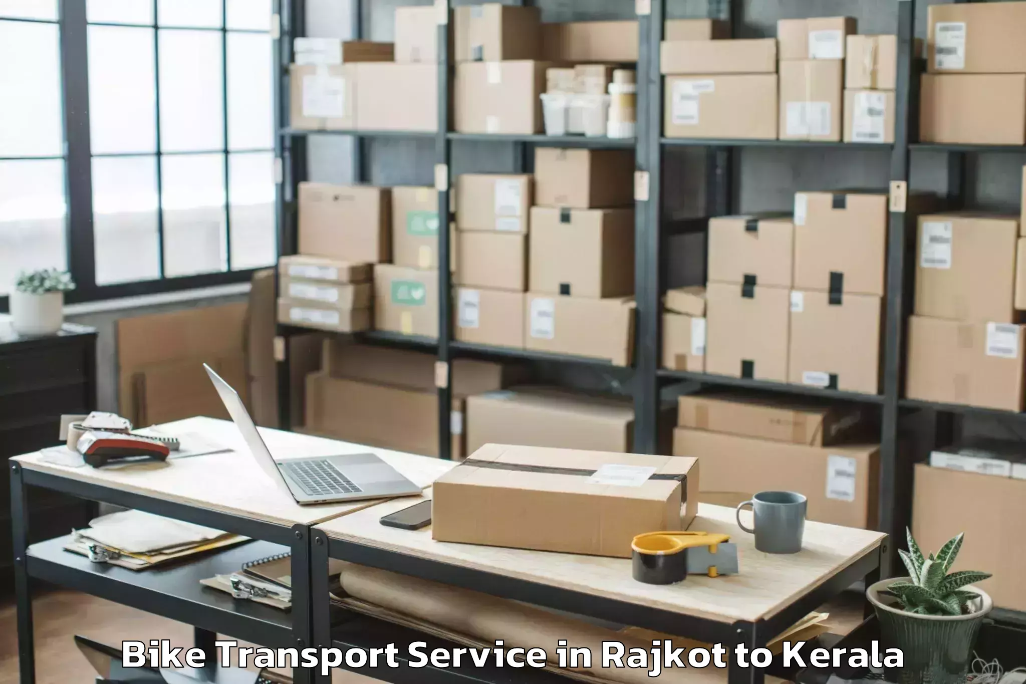 Reliable Rajkot to Mall Of Joy Thrissur Bike Transport